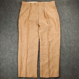 Insearch Collezione Uomo 100% Linen Pants 42 Lightweight Orange Chino Slacks